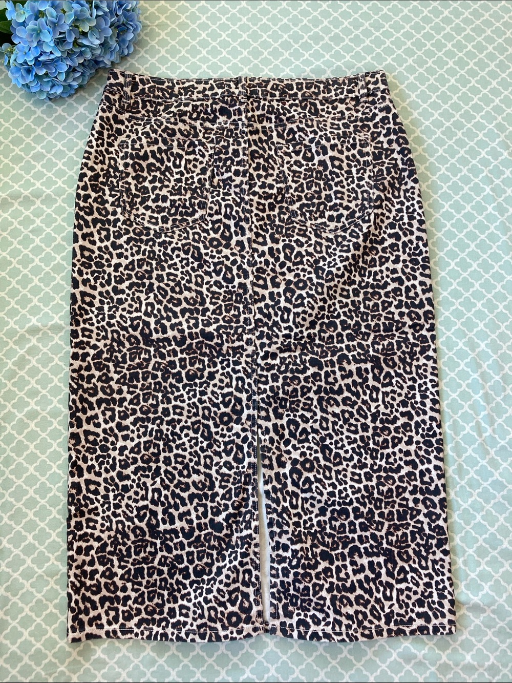 Liz Claiborne Leopard Print Denim Maxi 16 - Picture 7 of 9